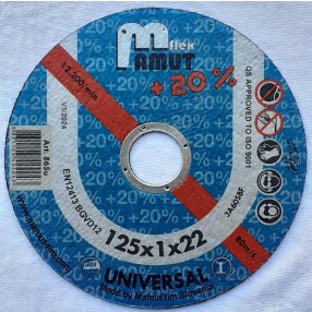 disc abraziv debitat 125 x 22 x 1mm  universal